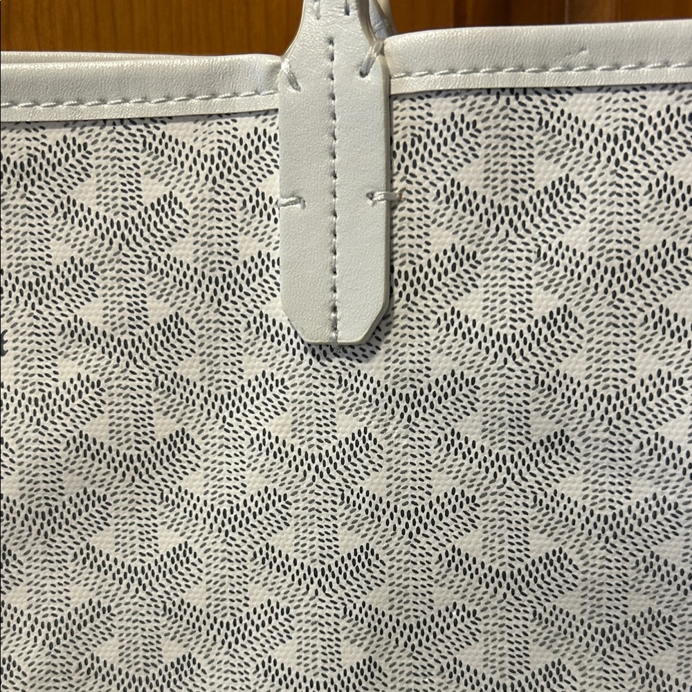 White Canvas Patterned Tote Bag - image 4